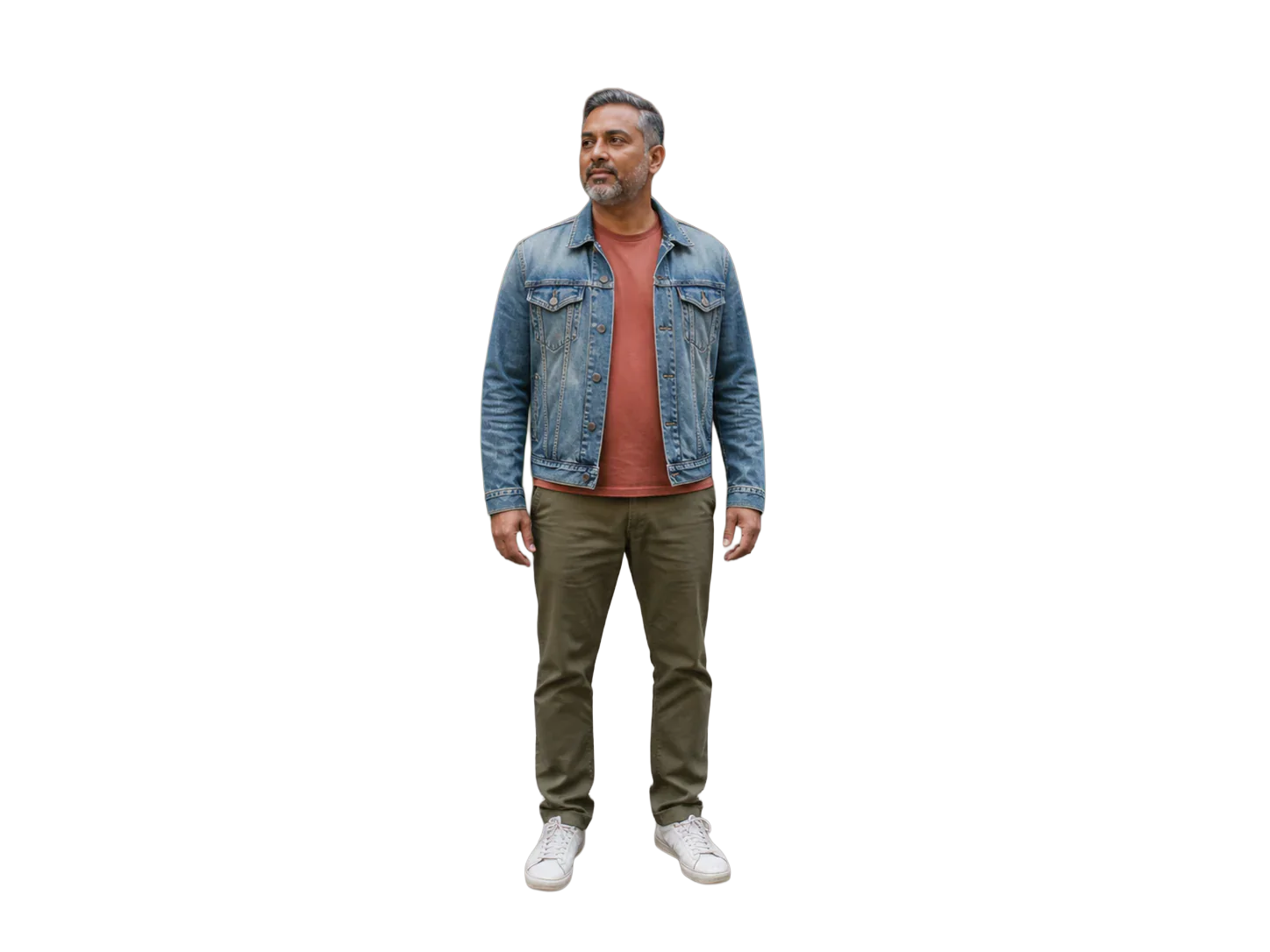 Transparent man cutout after background removal